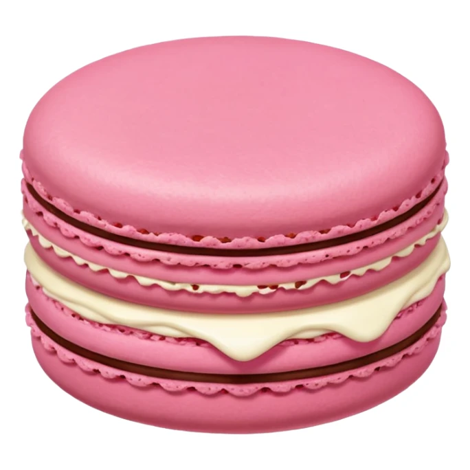 pink macaroon with cream filling sticker