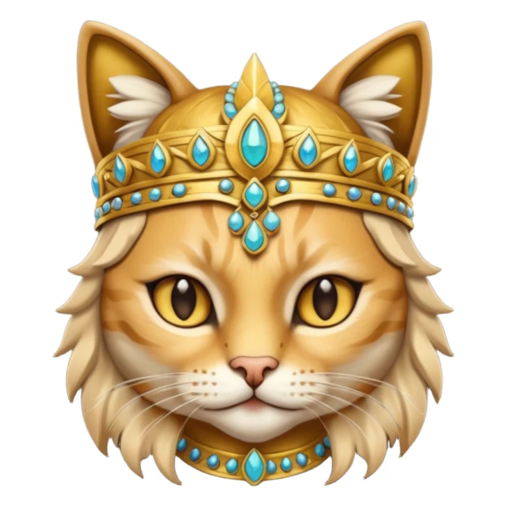 ancient cat with gold on head sticker