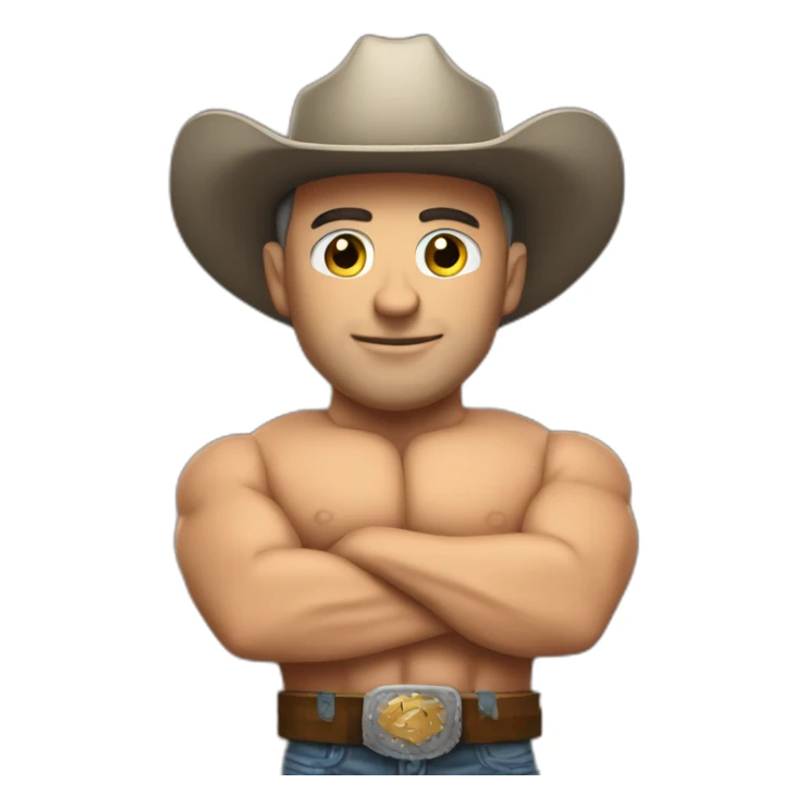 jeff bezos muscular cowboy sticker