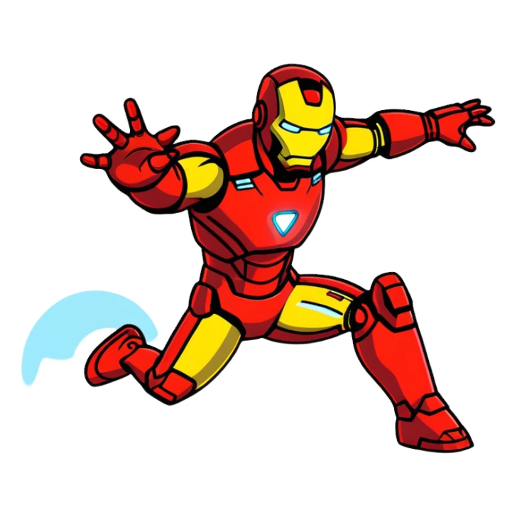 iron man flying with repulsors sticker