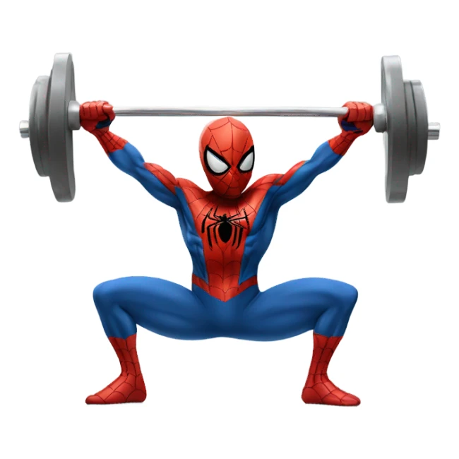 Image of Spider-Man, lifting weights sticker