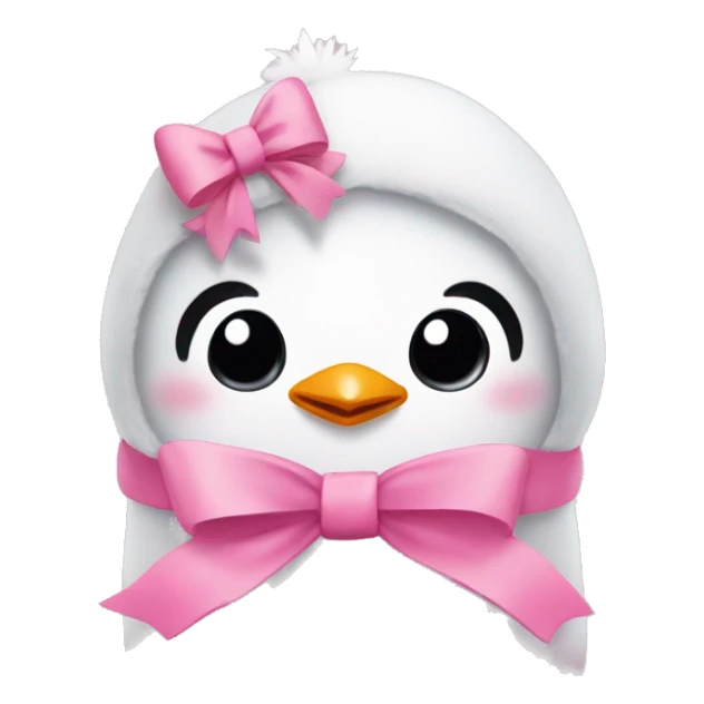 a cute penguin with pink bow on head sticker