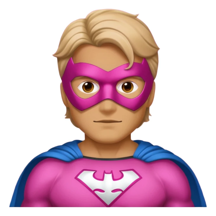 mask wearing man superhero pink sticker