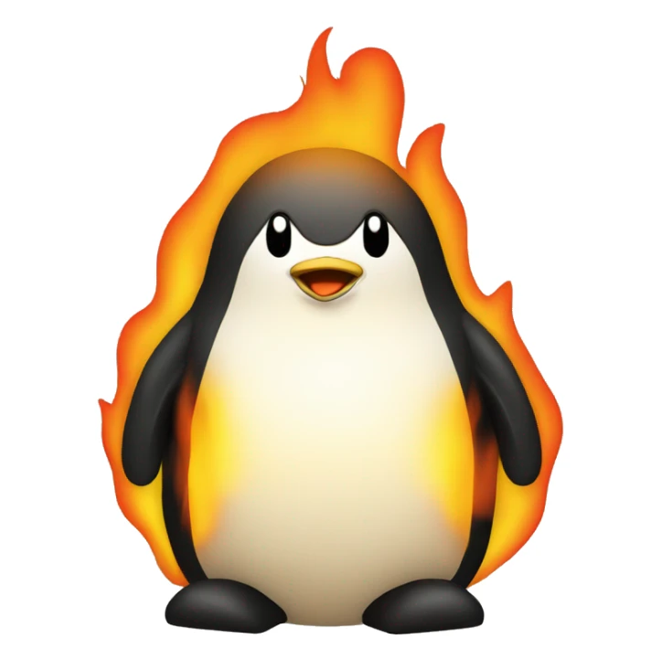 Linux on fire sticker