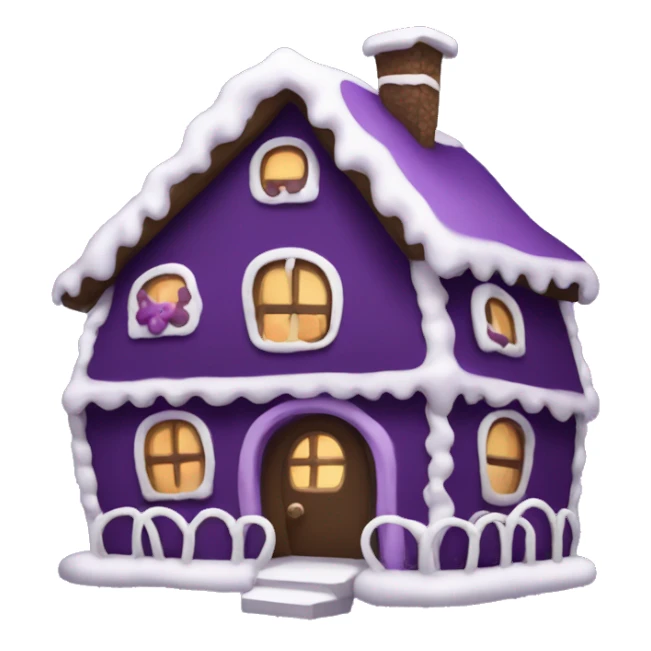 Cosy dark purple gingerbread house  sticker