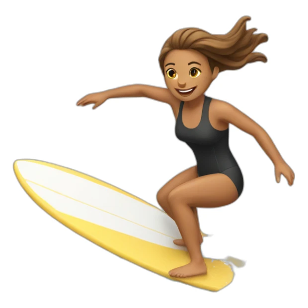 a woman surfing sticker