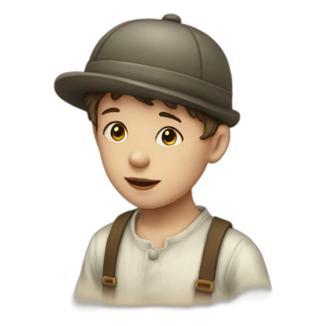 Victorian-Era-poor-factory-worker-kid-flat-cap-dirty sticker
