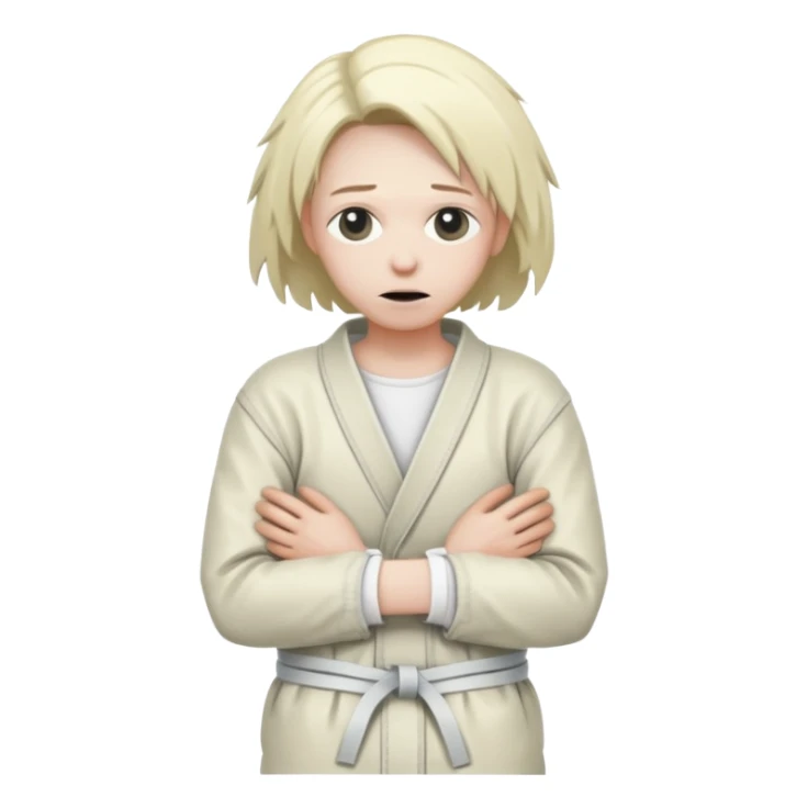 Пациент психиатрической больницы в смирительной рубашке, руки связаны за спиной sticker