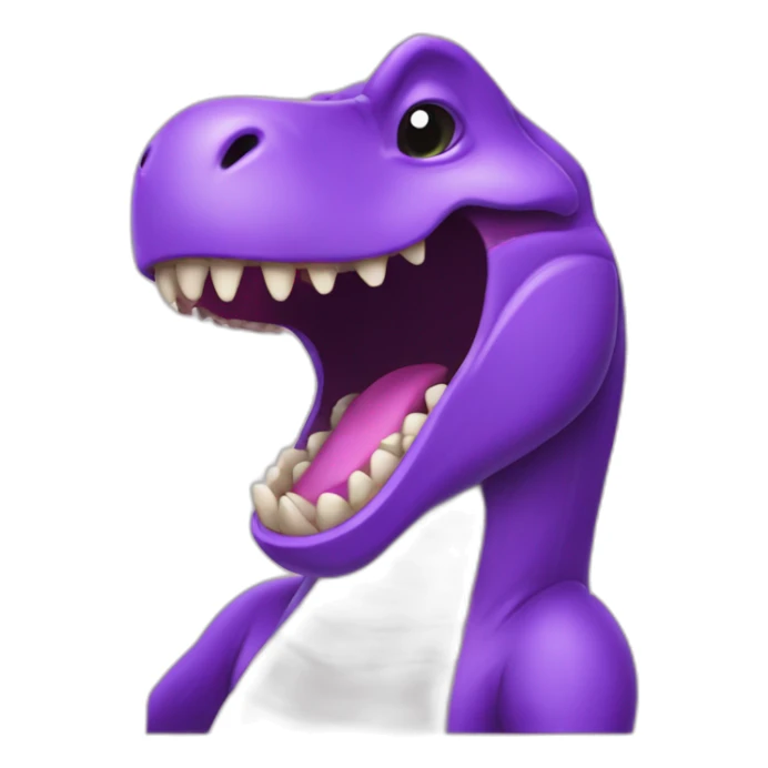 Cute purple t-rex laughing "GNIII" sticker