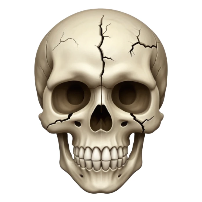 A skull with half turning to dust sticker