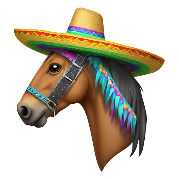Horse head with sombrero sticker
