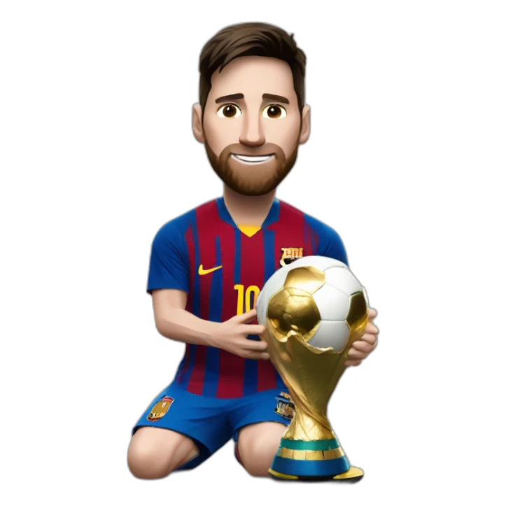 Messi con la copa del mundo sticker