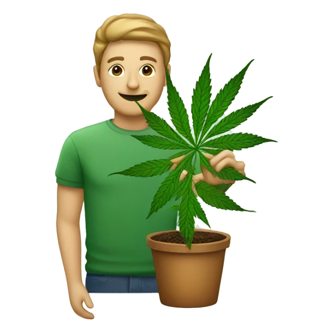 Marijuana plant with person sticker