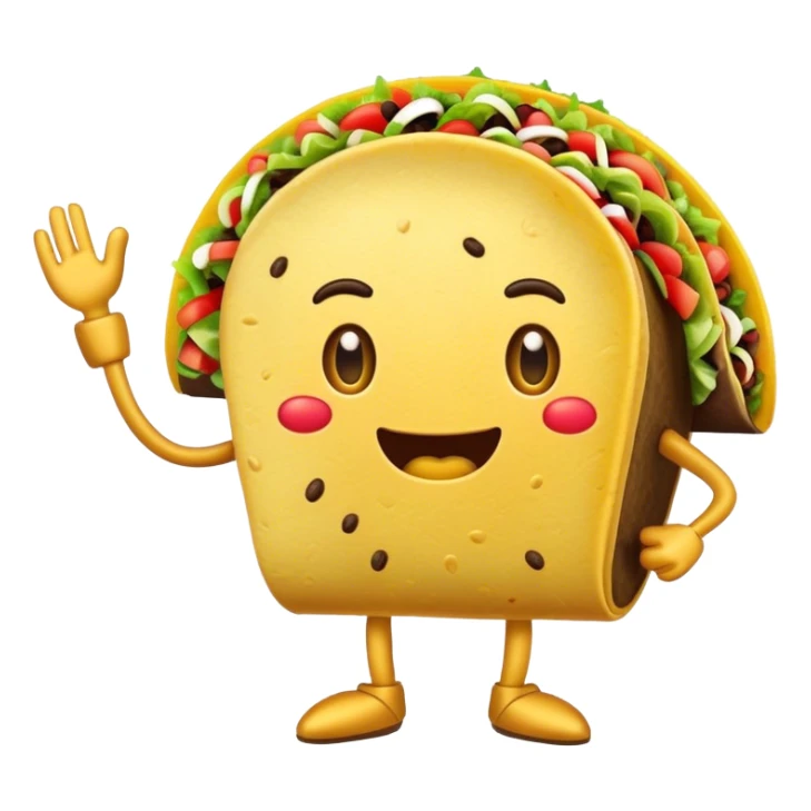 A talkingtaco with arms and legs sticker