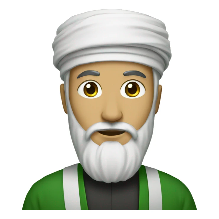 islamic scholar with green headwear sticker