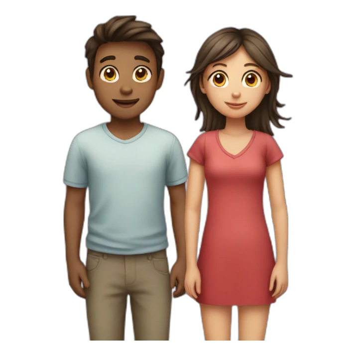 girl, boy and heart sticker