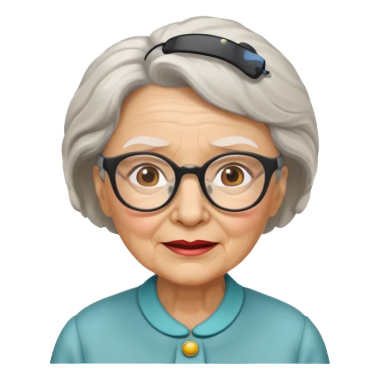 elderly woman with glasses sticker