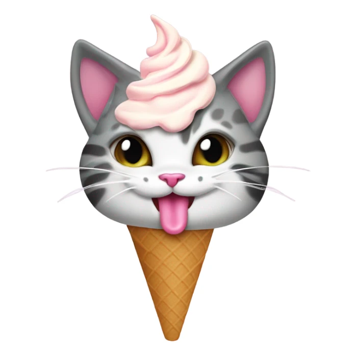 cat eating ice Cream  sticker