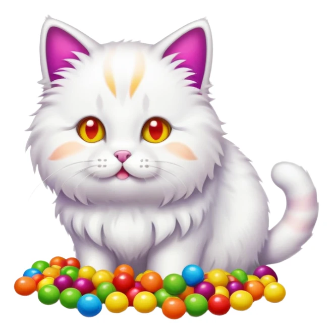 Cat pooping out skittles sticker