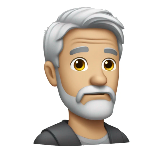 middle aged man grey hair grey beard face palm  sticker
