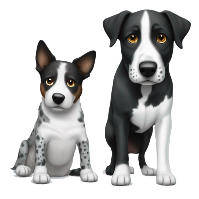 Blue heeler and German pointer with floppy ears black and white  sticker