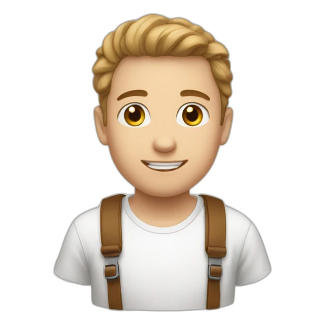 Un garçon blanc chatin avec des yeux marron  sticker