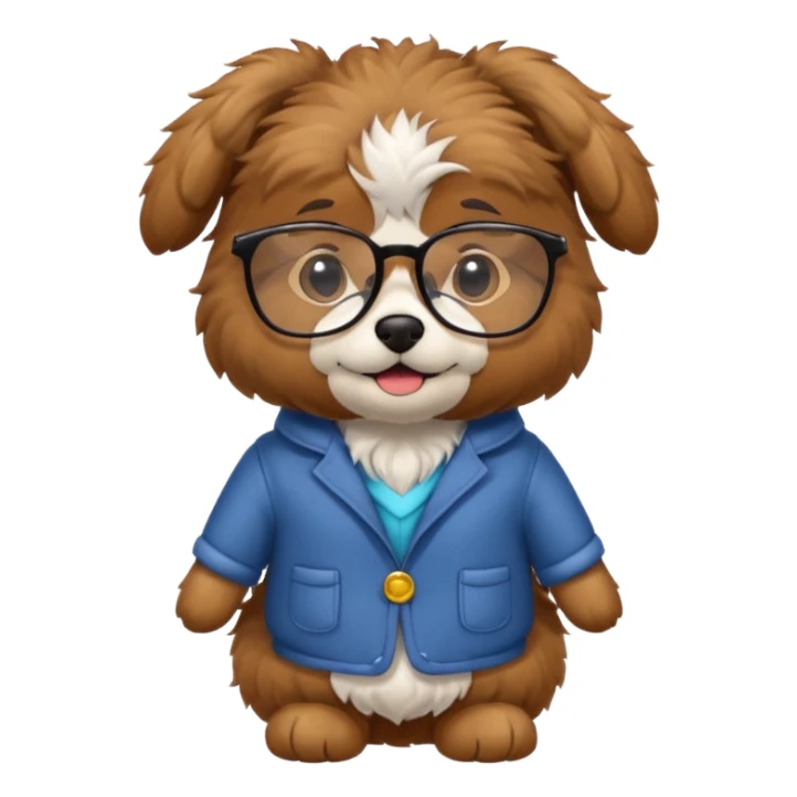 dog with clothes and wearing glasses sticker