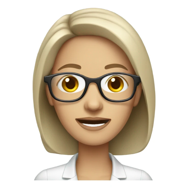 Pale Call center lady wearing glasses  sticker