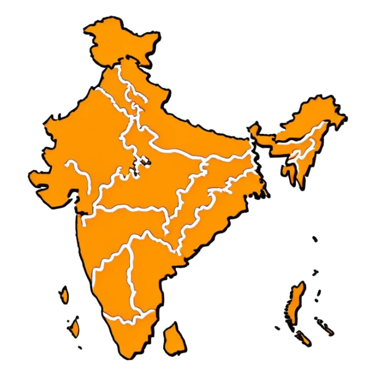 India map with saffron colour ( akhand Bharat ) sticker