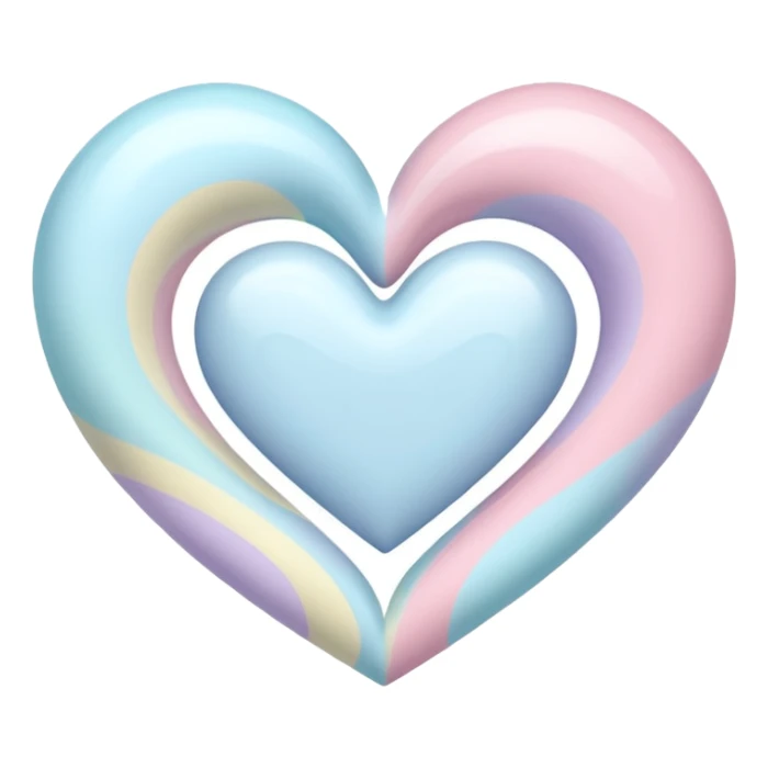 white heart with pastel swirl sticker