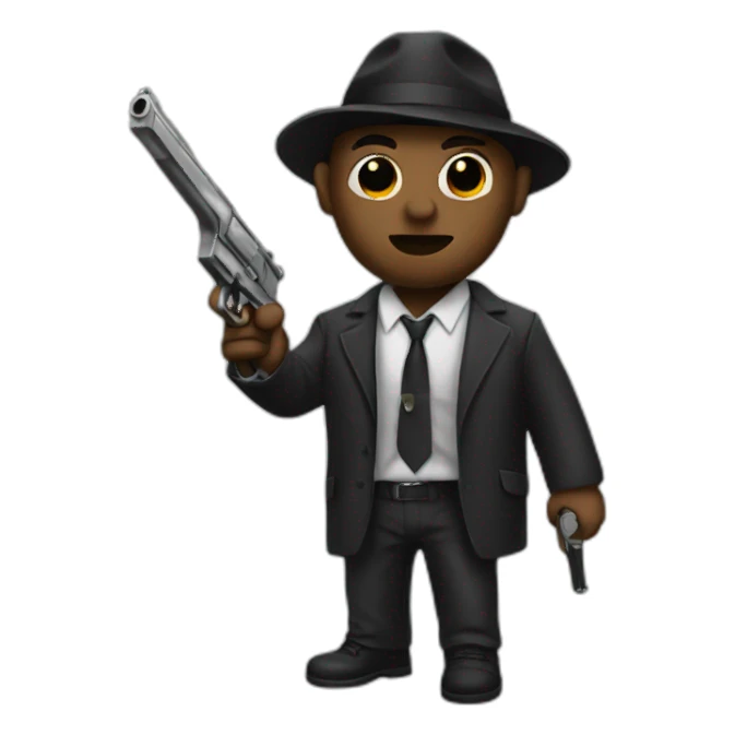 Gangster with a gun sticker