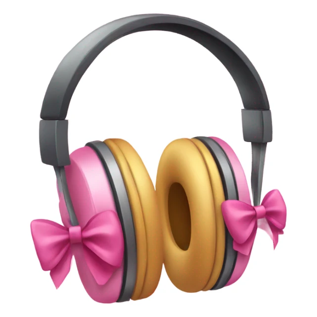 pink bow on headphones  sticker