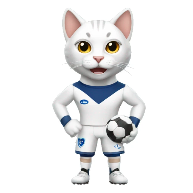 White Footballer  cat strong sticker