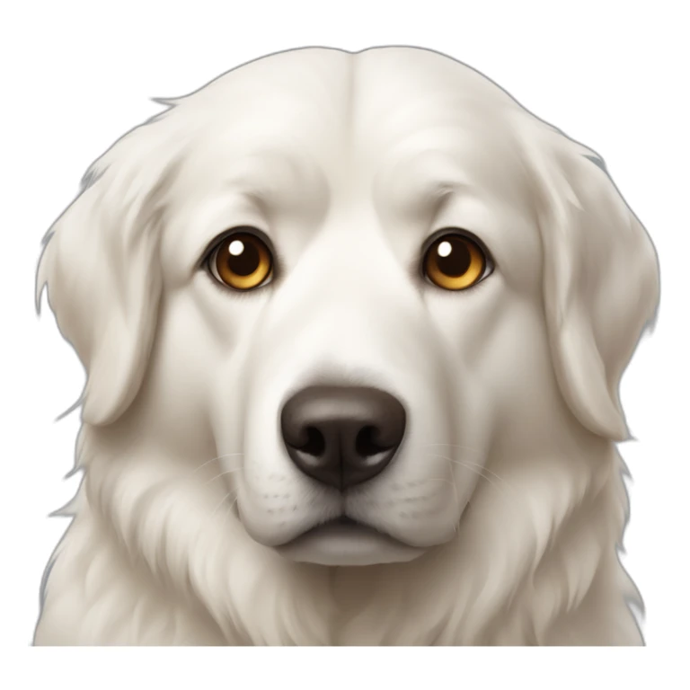 pyrenees dog with brown spot on left eye sticker