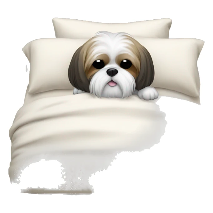 shih tzu sleep an bed sticker