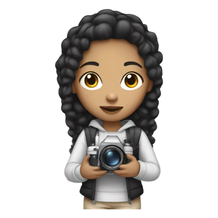 a lightskin girl holding a camera sticker