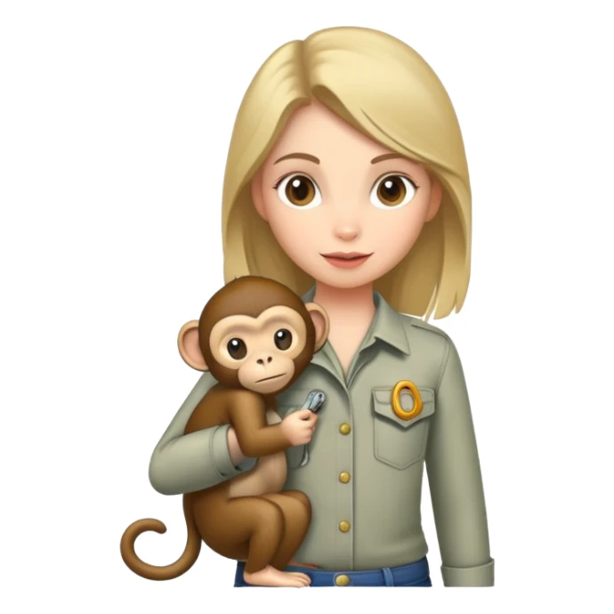 a girl with a monkey in her pocket sticker