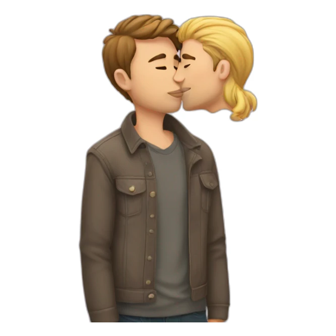 gay man kissing sticker