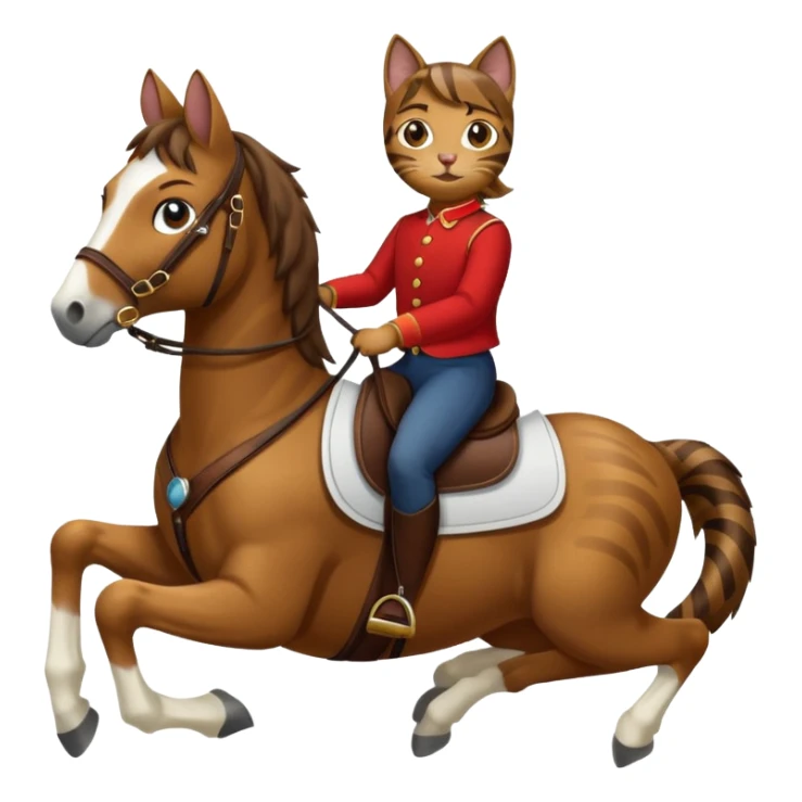 cat on a horse sticker