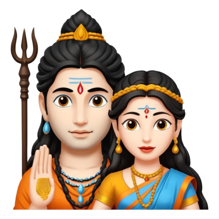 Sitting lord shiva and parvathi sticker