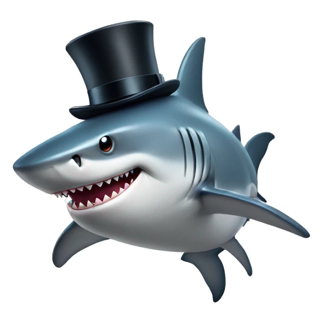 Shark with a top hat sticker