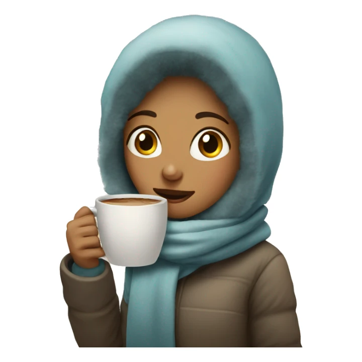 girl with coffe in cold sticker