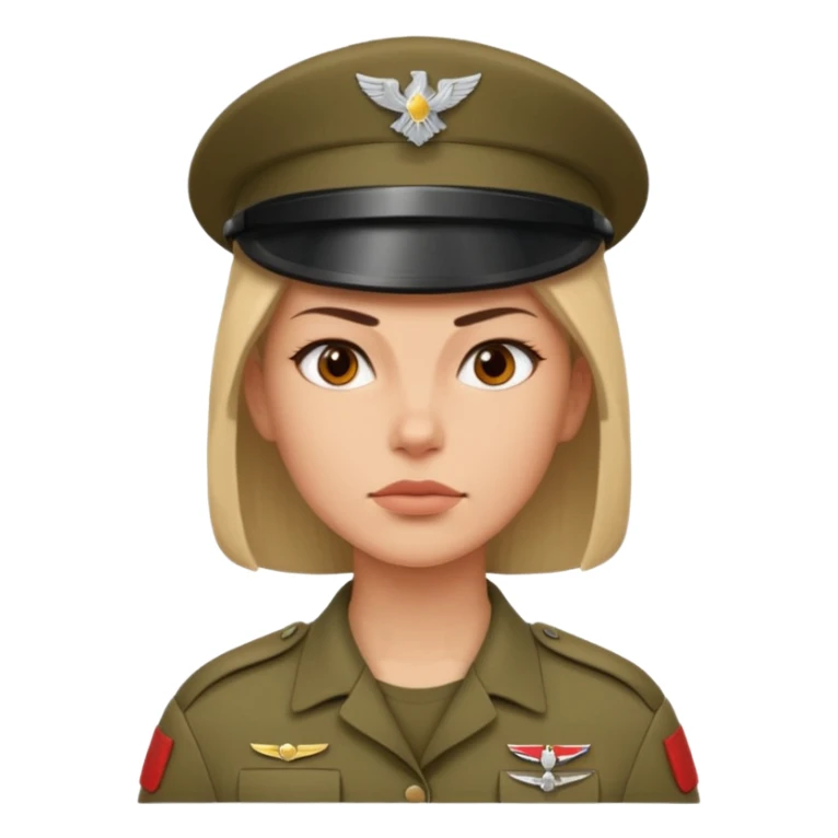 women Soldier without wearing no cap sticker