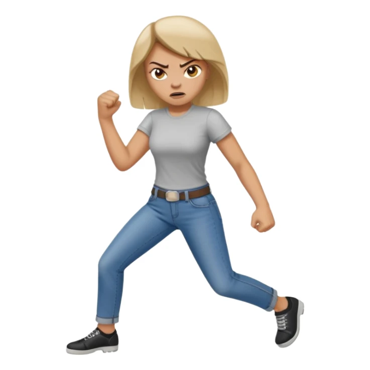 Woman angry kickin sticker