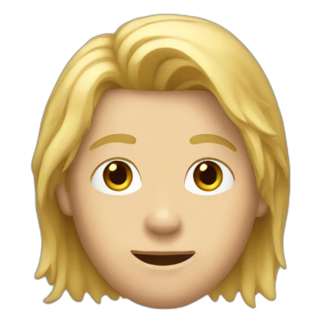 a boy with long blond hair sticker