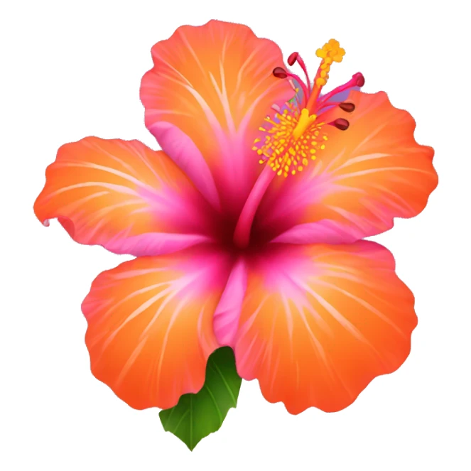 Pink and orange Hibiscus flower sticker