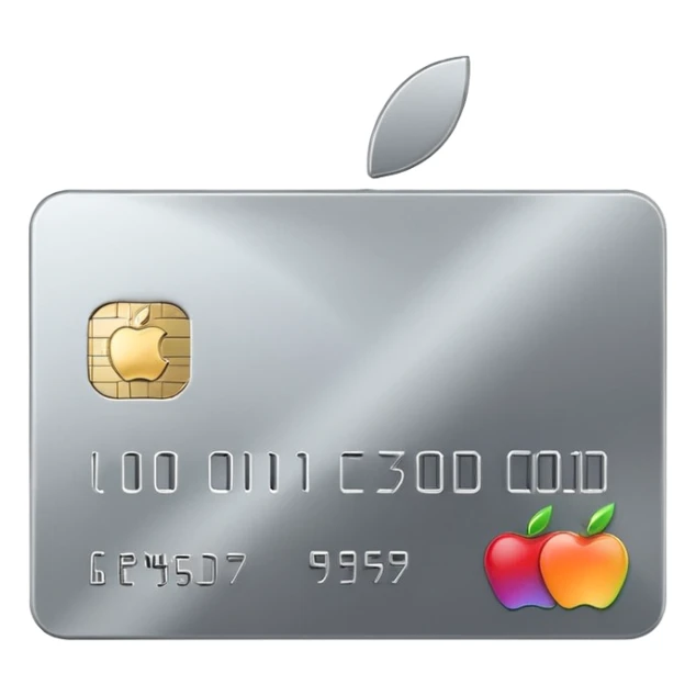 Shiny silver Apple credit card sticker