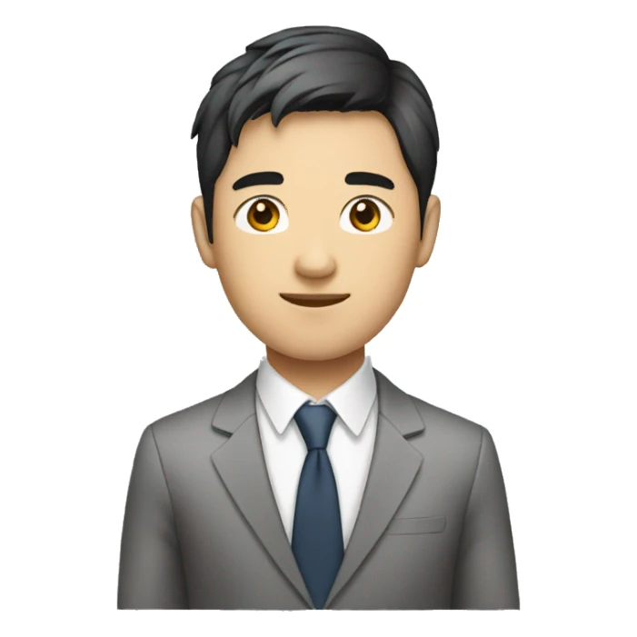 young male asian office worker sticker