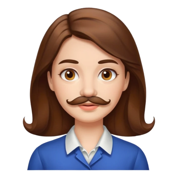 woman with mustache sticker