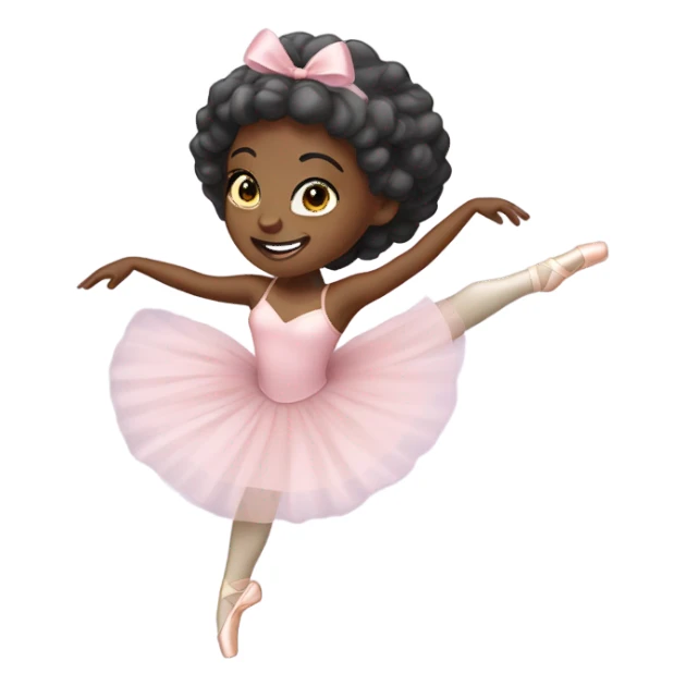 Black lady curly hair ballerina  sticker